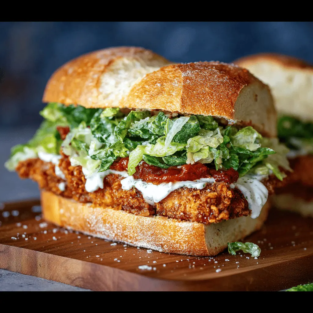 Crispy Chicken Caesar Sandwich with Turkey Bacon – Indulgent Delight