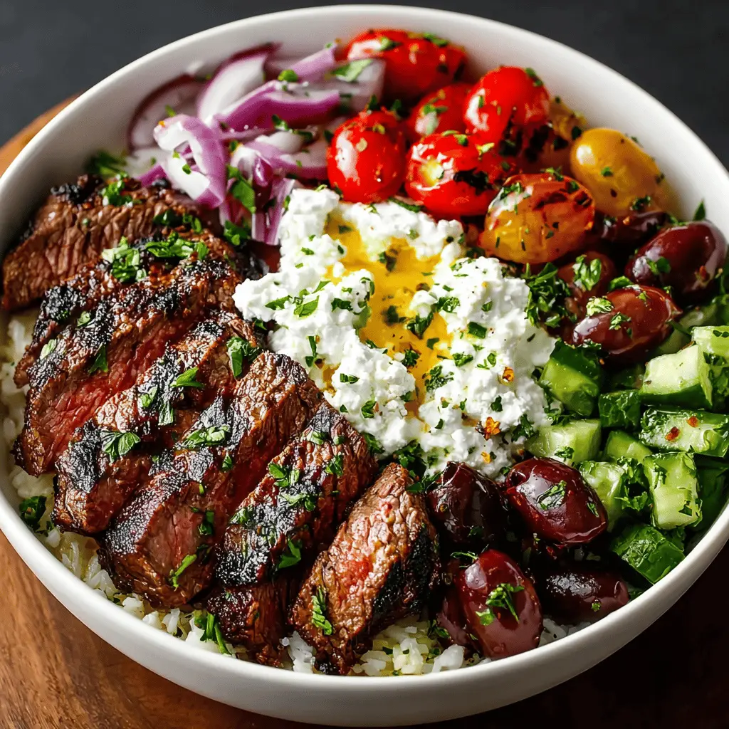 Easy Mediterranean Steak Bowl: A Juicy Twist on Homemade Flavor