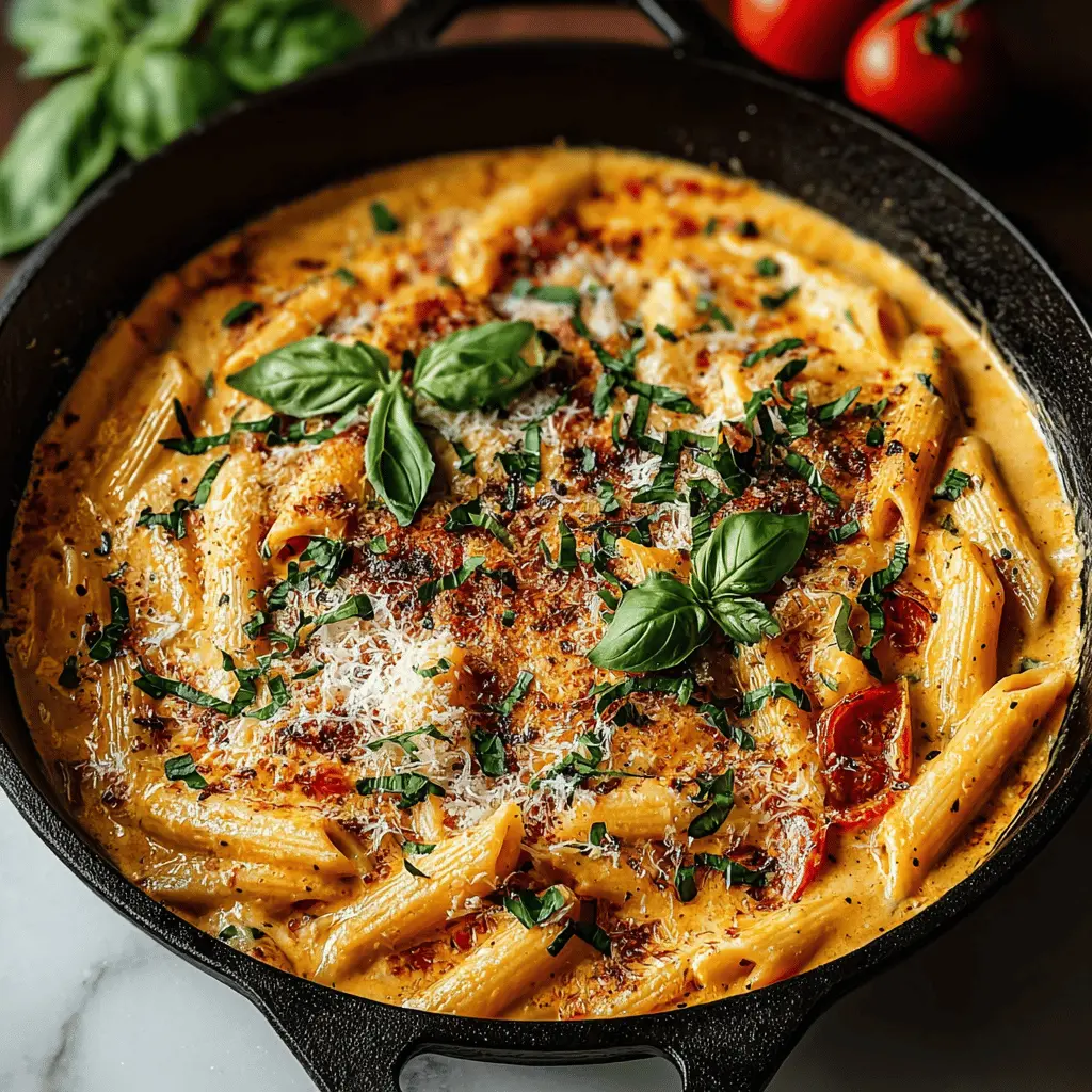 One Pan Creamy Tomato Pasta with Turkey Bacon: Easy and Delicious