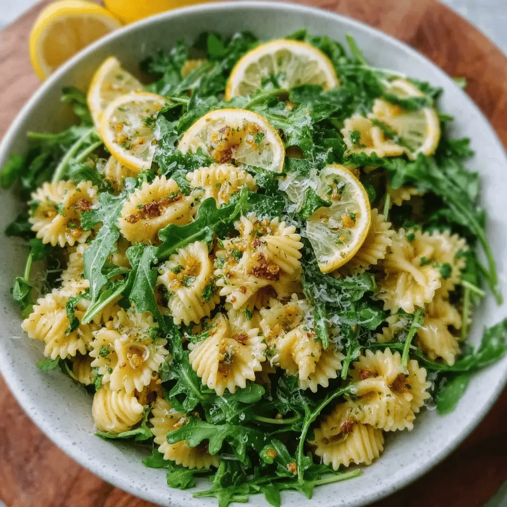 Refreshing Lemon Arugula Pasta Salad with Turkey Bacon Delight