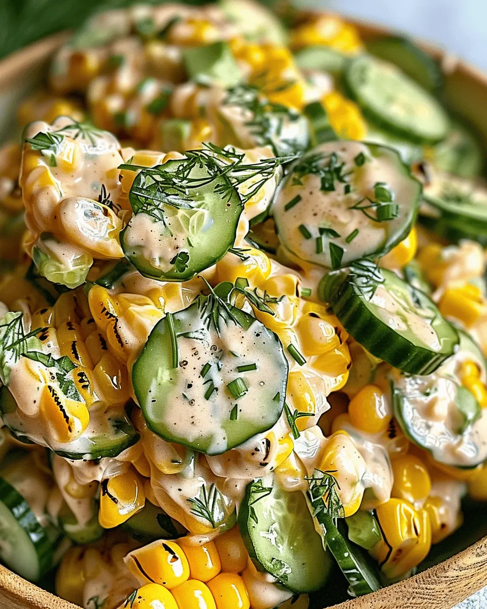 Street Corn Creamy Cucumber Salad: Easy Summer Side Dish
