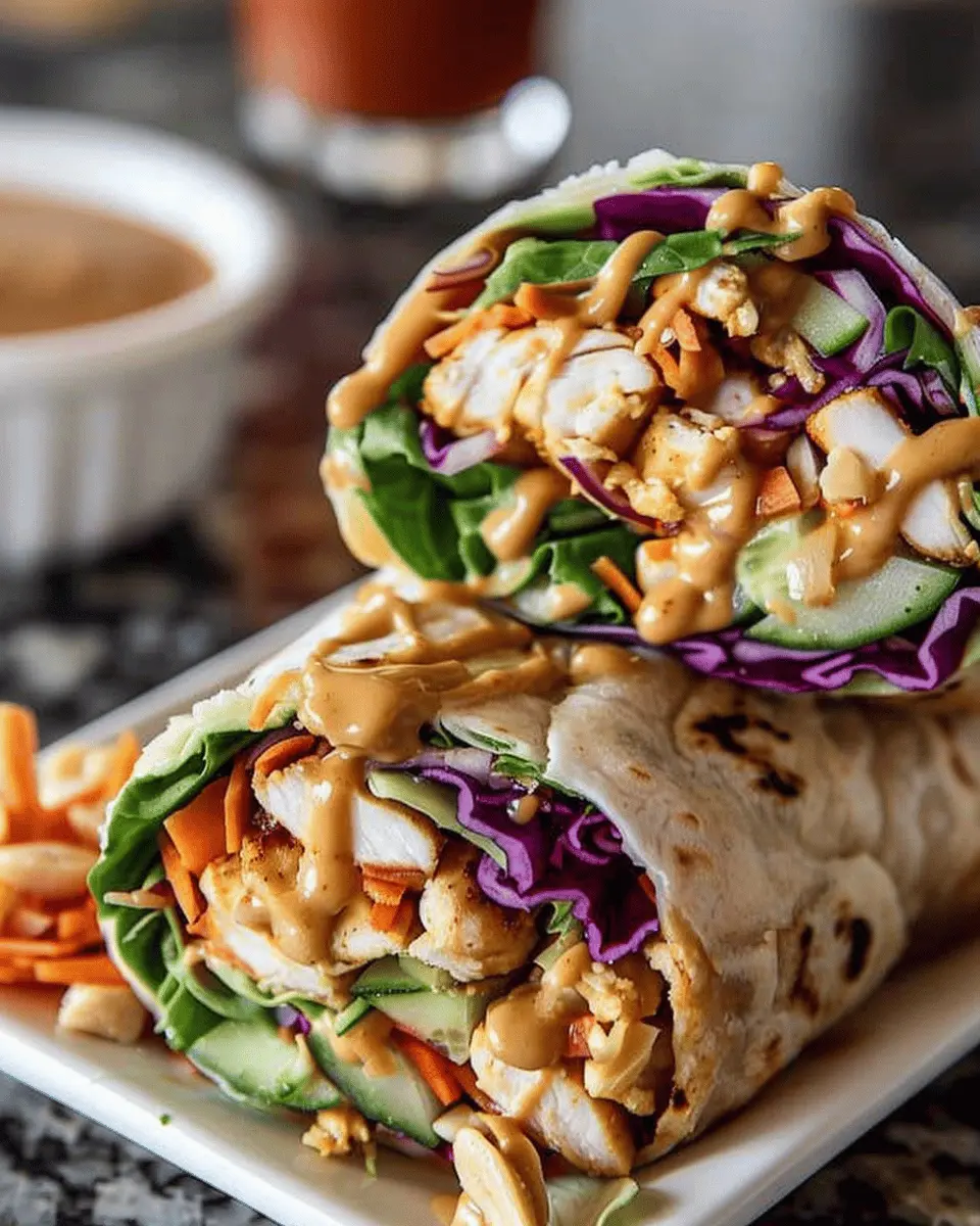 Thai Peanut Chicken Wraps: Easy and Tasty Homemade Delight