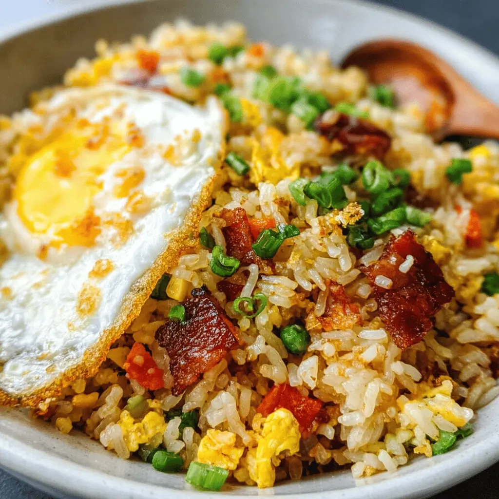 Breakfast Fried Rice: Easy Recipe with Turkey Bacon and Chicken Ham