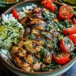 Chimichurri Grilled Chicken Bowl with Garlic Sauce