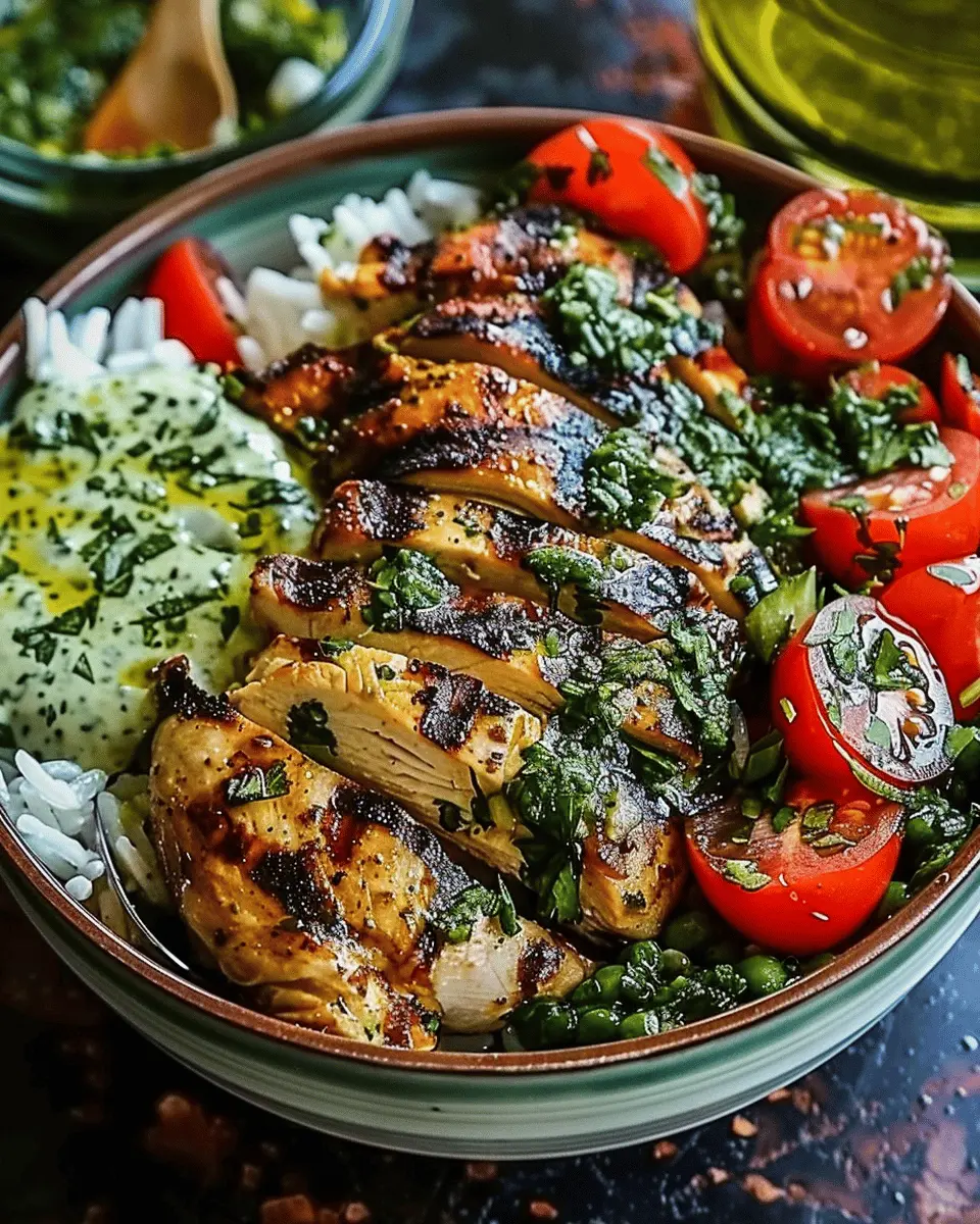 Chimichurri Grilled Chicken Bowl: Juicy Garlic Sauce Delight