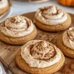 Soft Pumpkin Cookies with Cinnamon Frosting