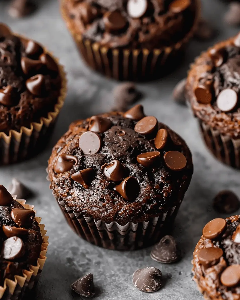 Indulge in Double Chocolate Chip Muffins for a Delicious Treat