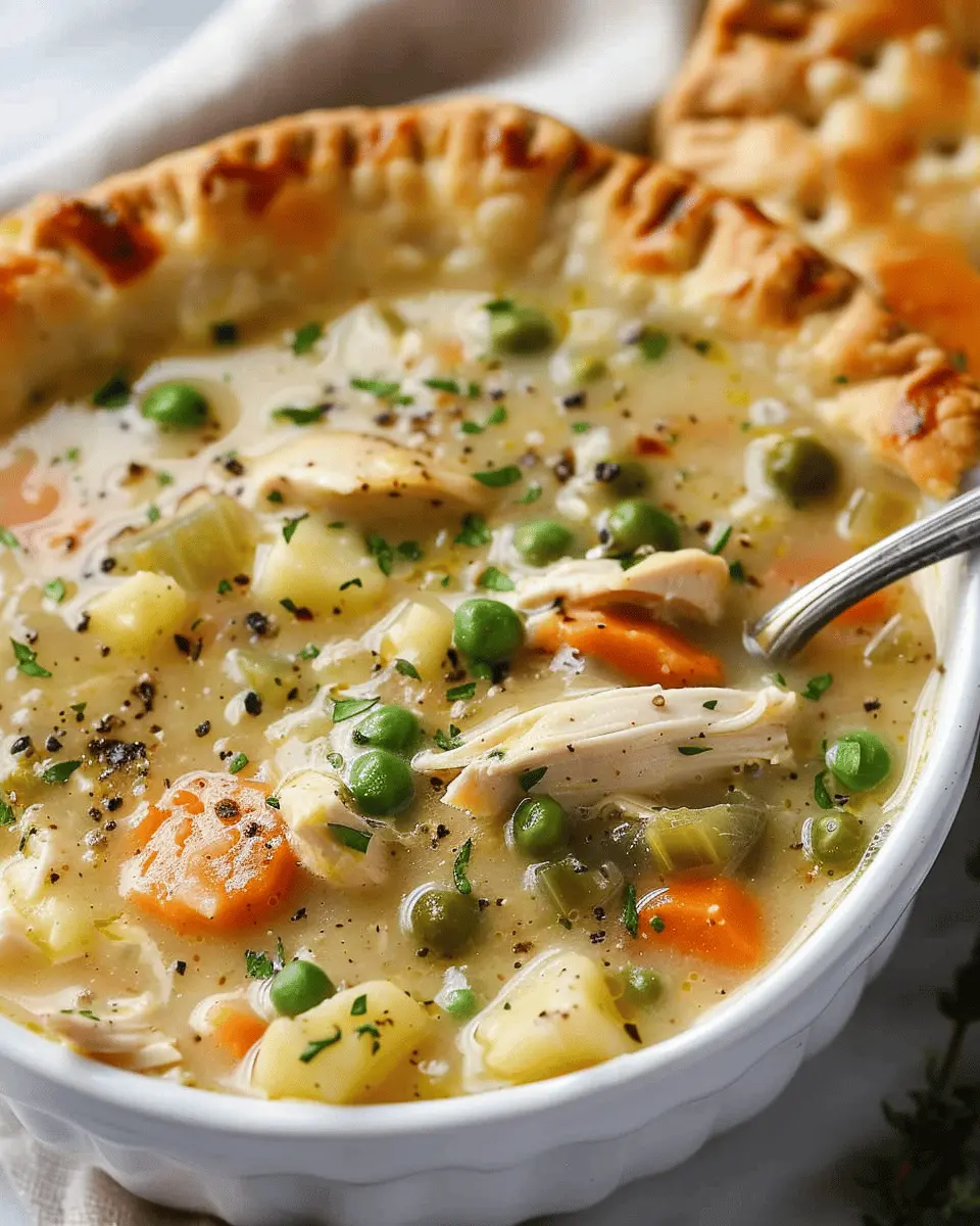 Chicken Pot Pie Soup: Easy Comfort Food with Turkey Bacon Delight