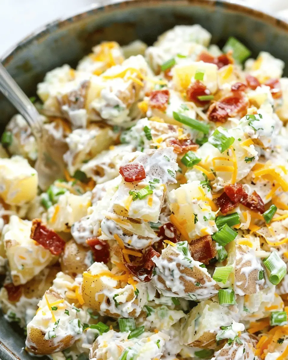 Loaded Baked Potato Salad: An Indulgent Twist with Turkey Bacon