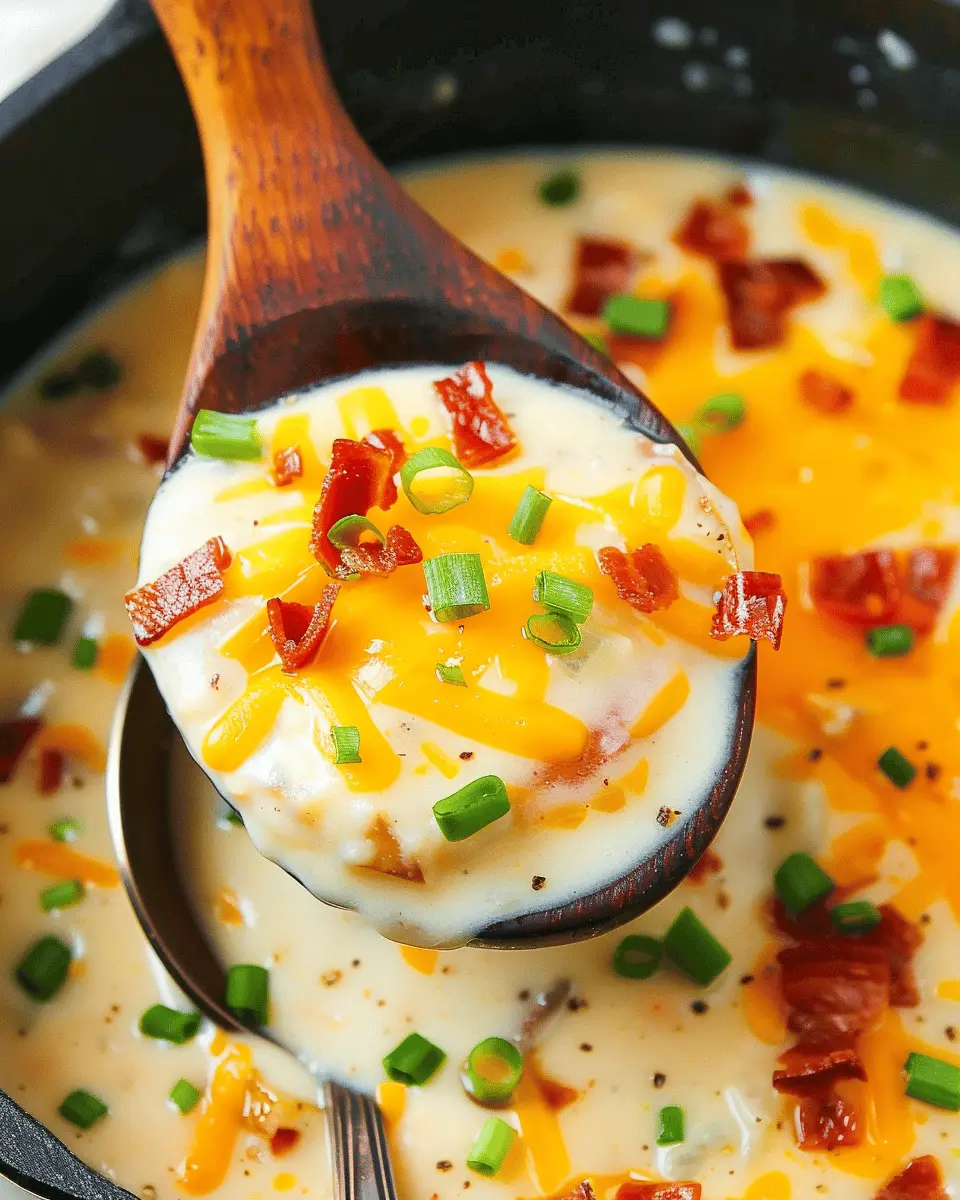Creamiest Instant Pot Loaded Baked Potato Soup with Turkey Bacon