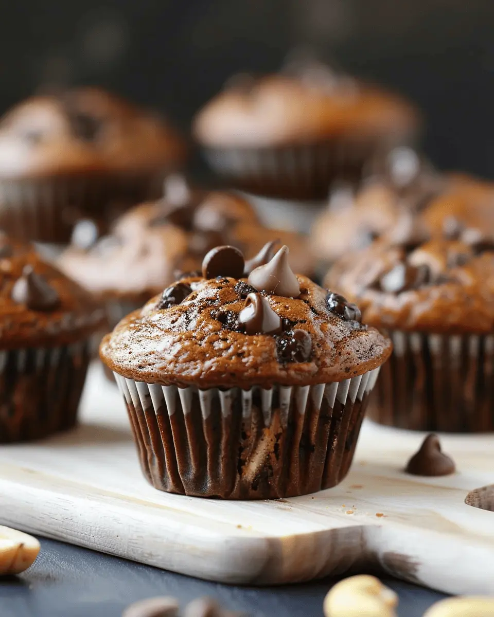 Chocolate Peanut Butter Banana Muffins for an Indulgent Treat