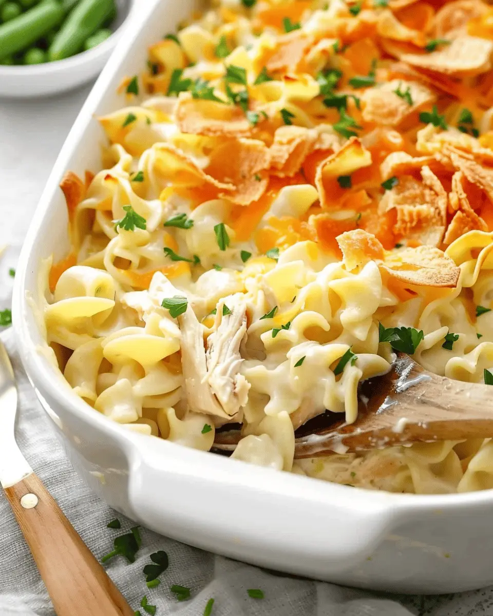 Creamy Chicken Noodle Casserole with Turkey Bacon Delight