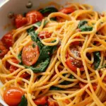 One Pot Pasta with Spinach and Tomatoes
