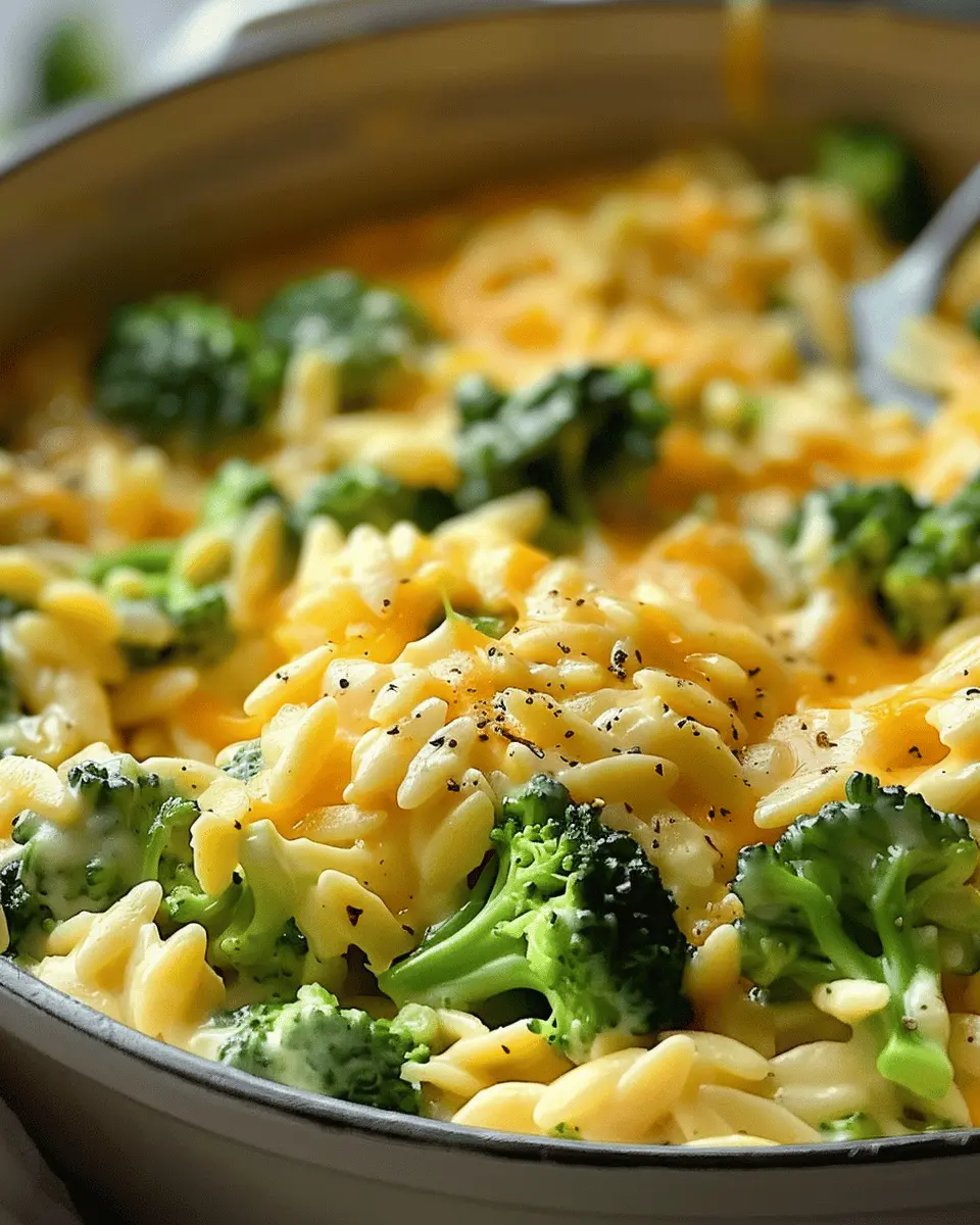 Creamy One-Pot Broccoli Cheddar Orzo: Easy Comfort Food Delight