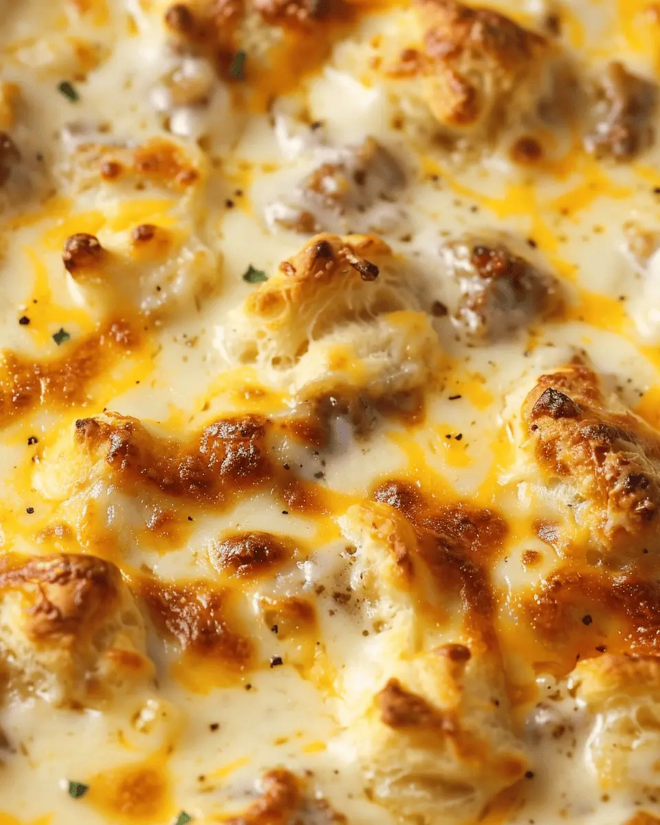 Biscuits and Gravy Casserole: Easy Cracker Barrel Copycat Delight