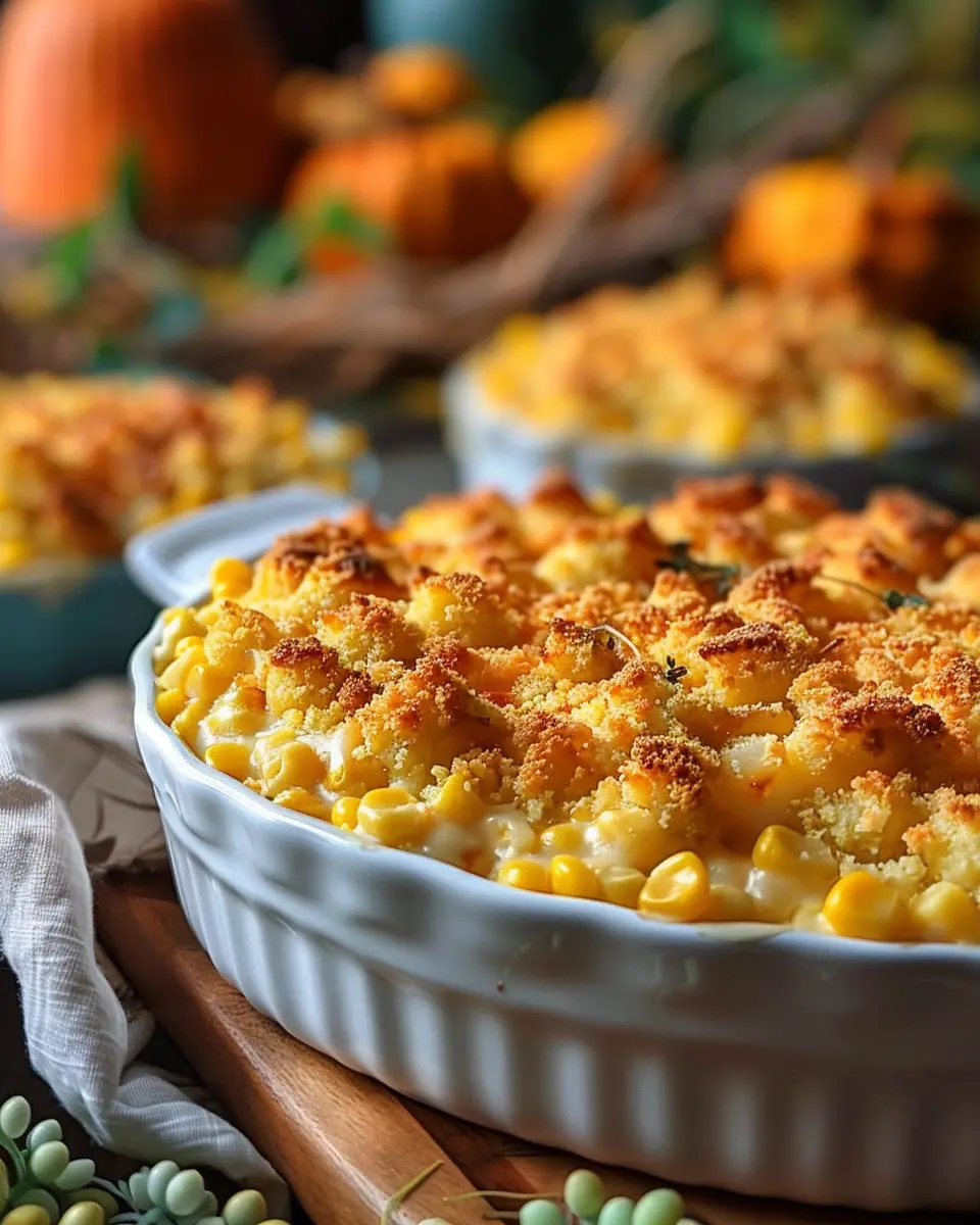 Thanksgiving Creamy Corn Casserole Recipe with Turkey Bacon Twist