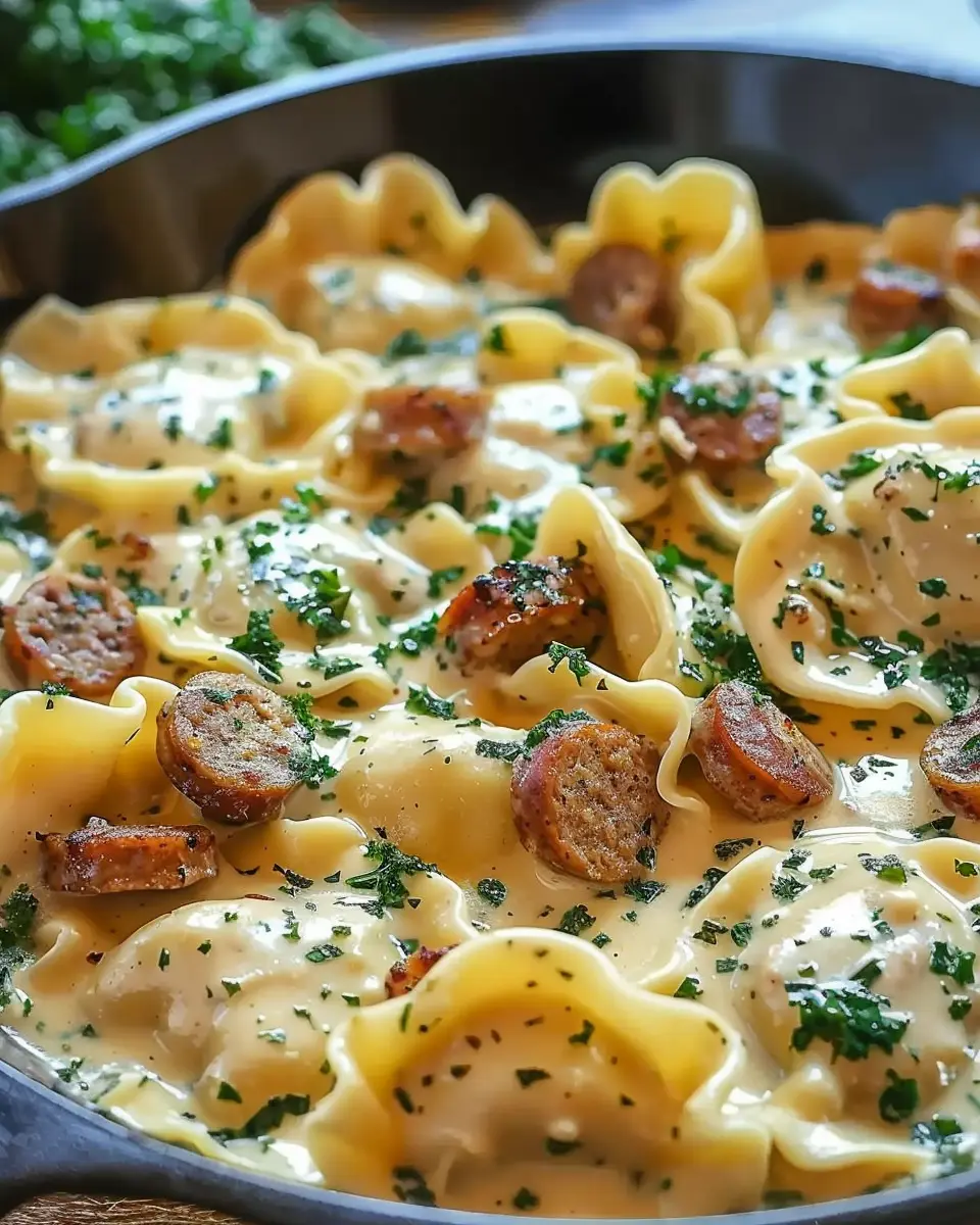 Creamy Pierogi and Turkey Sausage Skillet Delight to Savor Tonight