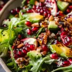 Pomegranate Christmas Salad with Honey Mustard Dressing