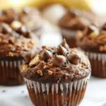 Chocolate Peanut Butter Banana Muffins
