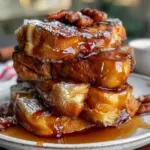 Friendsgiving Cinnamon Swirl Brioche French Toast with Caramel Drizzle