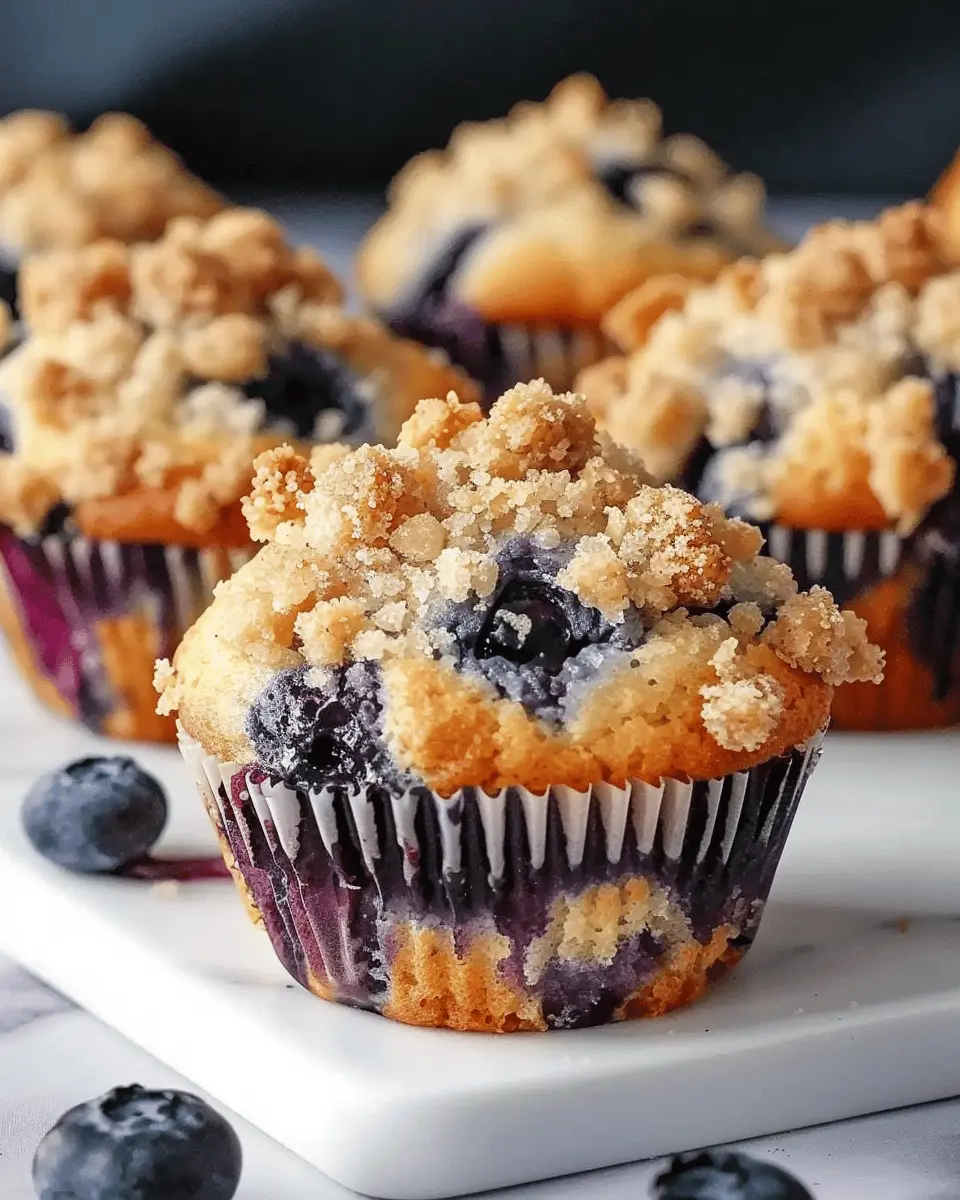 Tasty Blueberry Muffins with Crumble Topping for Cozy Mornings