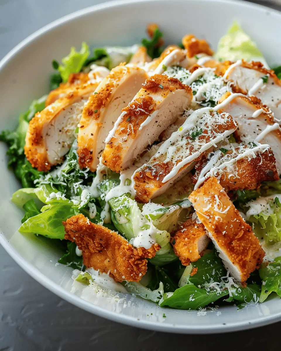 Chicken Caesar Salad with Crispy Chicken