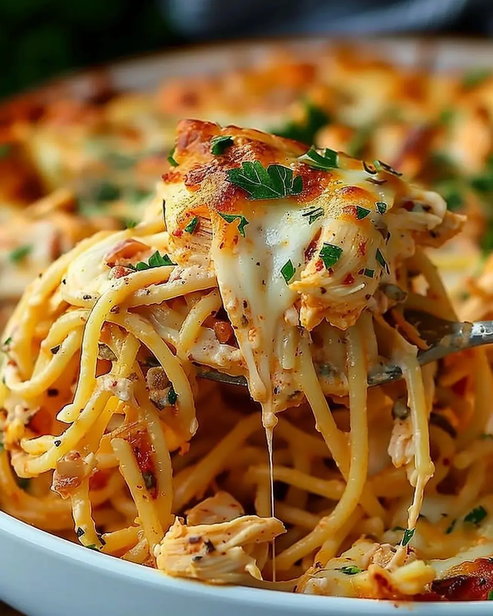 Irresistible Spicy Southern Chicken Spaghetti Casserole Delight