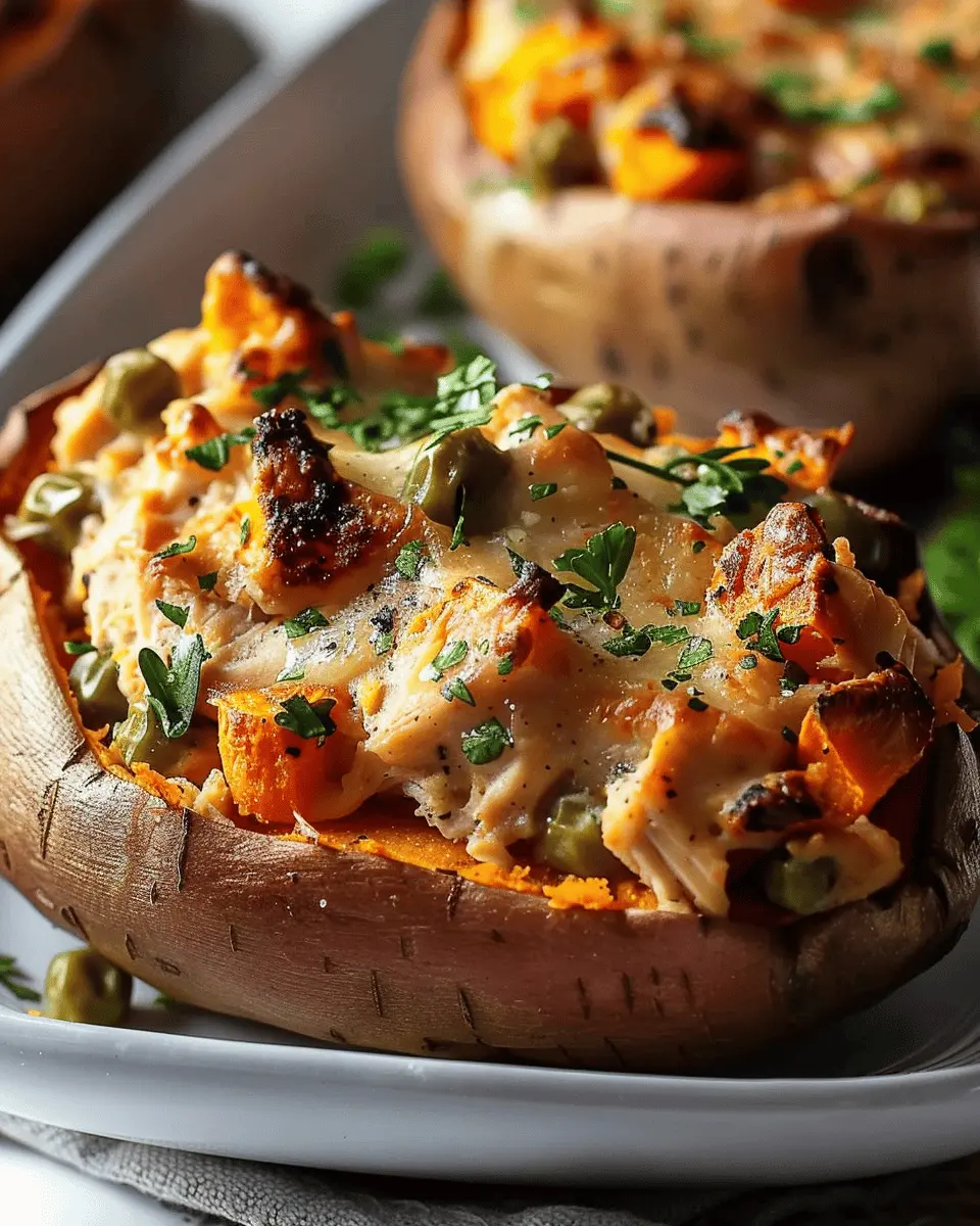 Chicken Pot Pie Stuffed Sweet Potatoes: A Cozy, Indulgent Delight