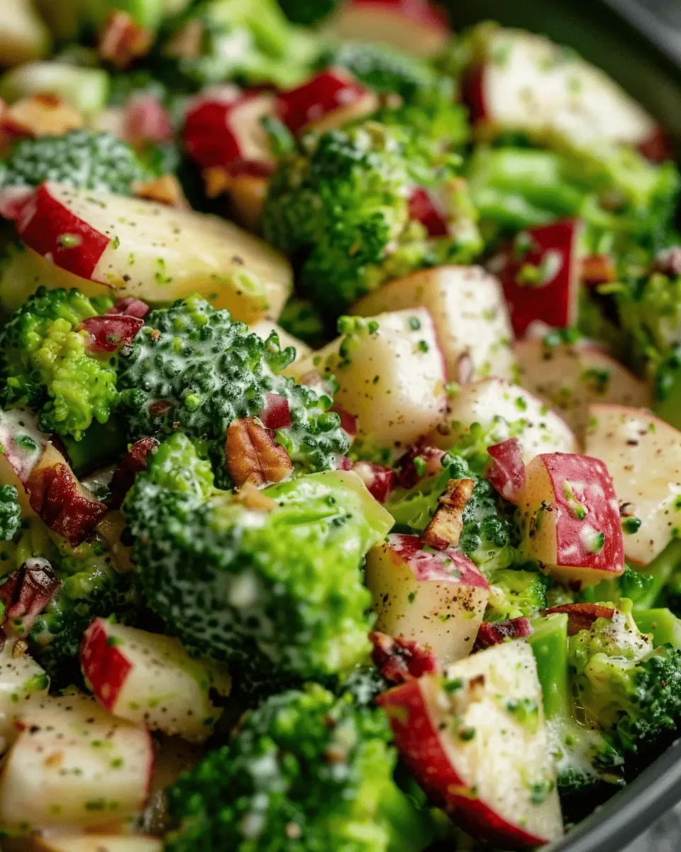 Honeycrisp Apple Broccoli Salad with Turkey Bacon: Fresh & Flavorful
