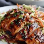 Sticky Apple Cider Chicken with Crisp Autumn Slaw