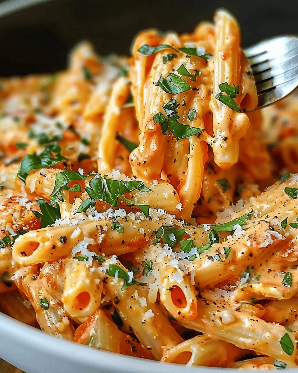 Amazing Creamy Tomato Garlic Pasta with Turkey Bacon Delight