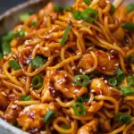 Sticky Garlic Chicken Noodles Recipe