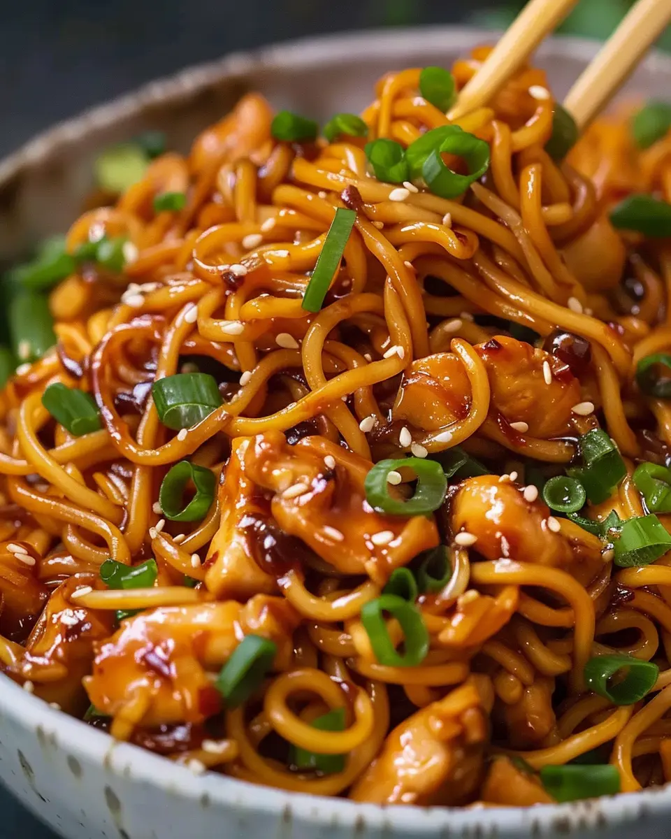 Sticky Garlic Chicken Noodles: Quick and Delicious Comfort Food