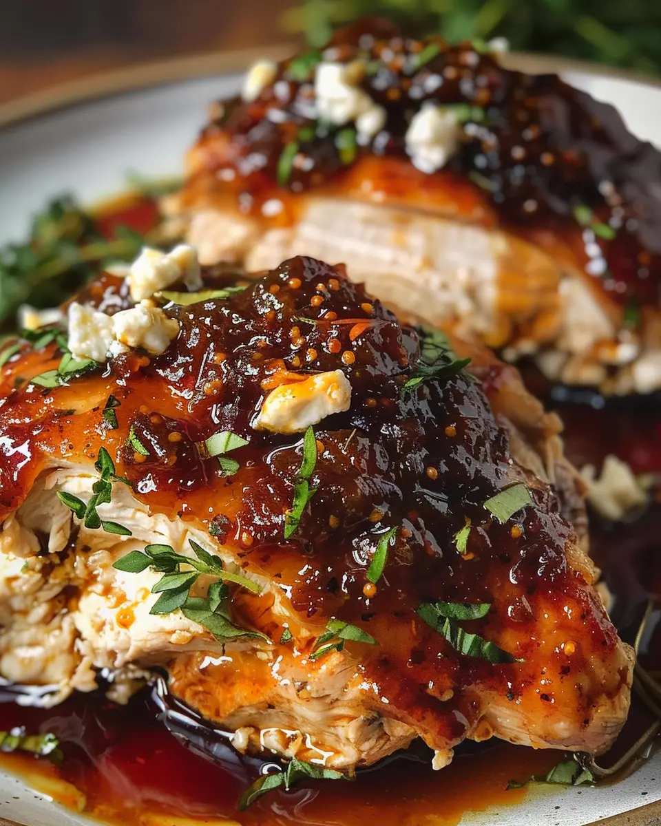 Slow Cooker Chicken with Fig Jam and Goat Cheese Delight
