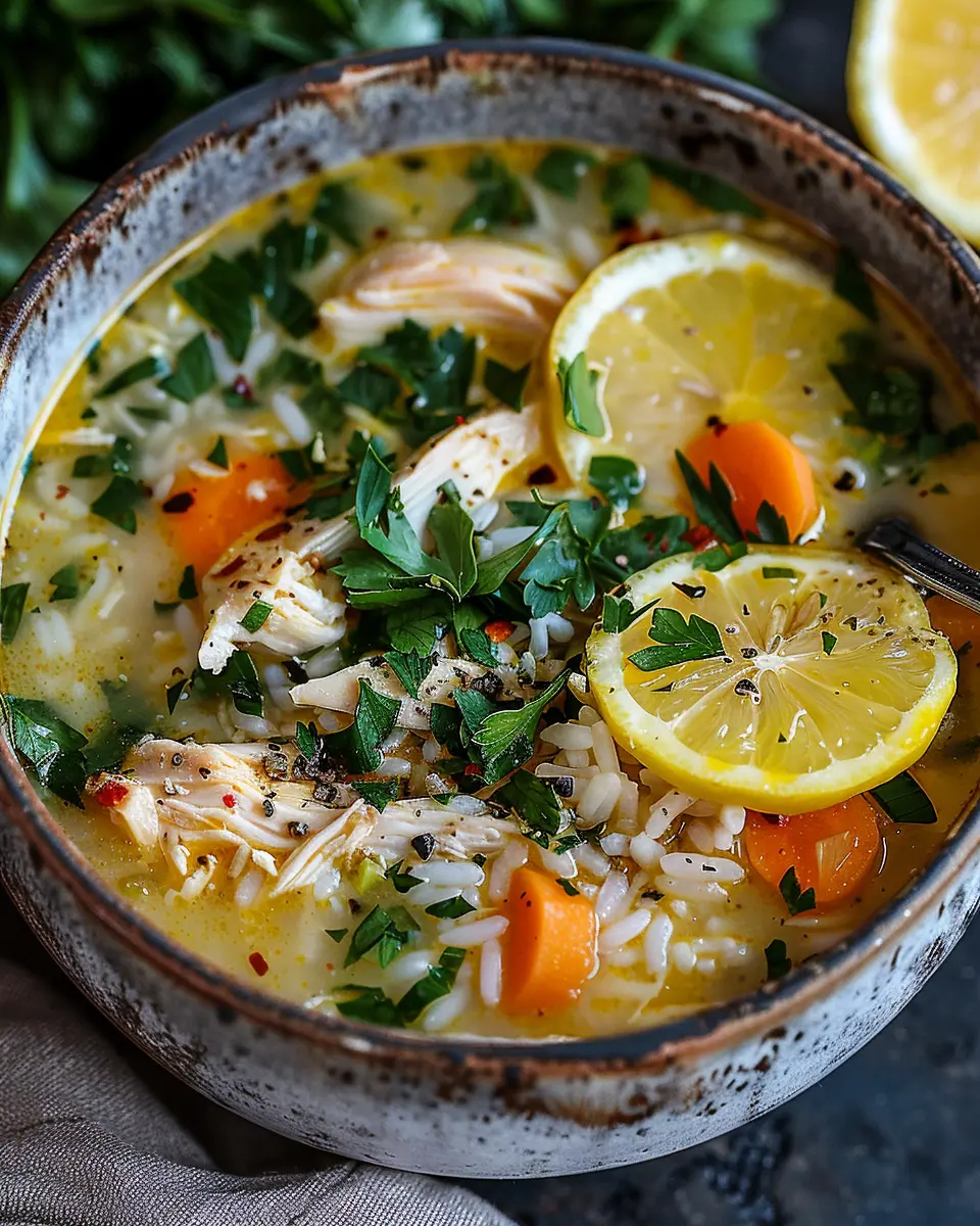 Lemon Ginger Turmeric Chicken and Rice Soup for Cozy Nights