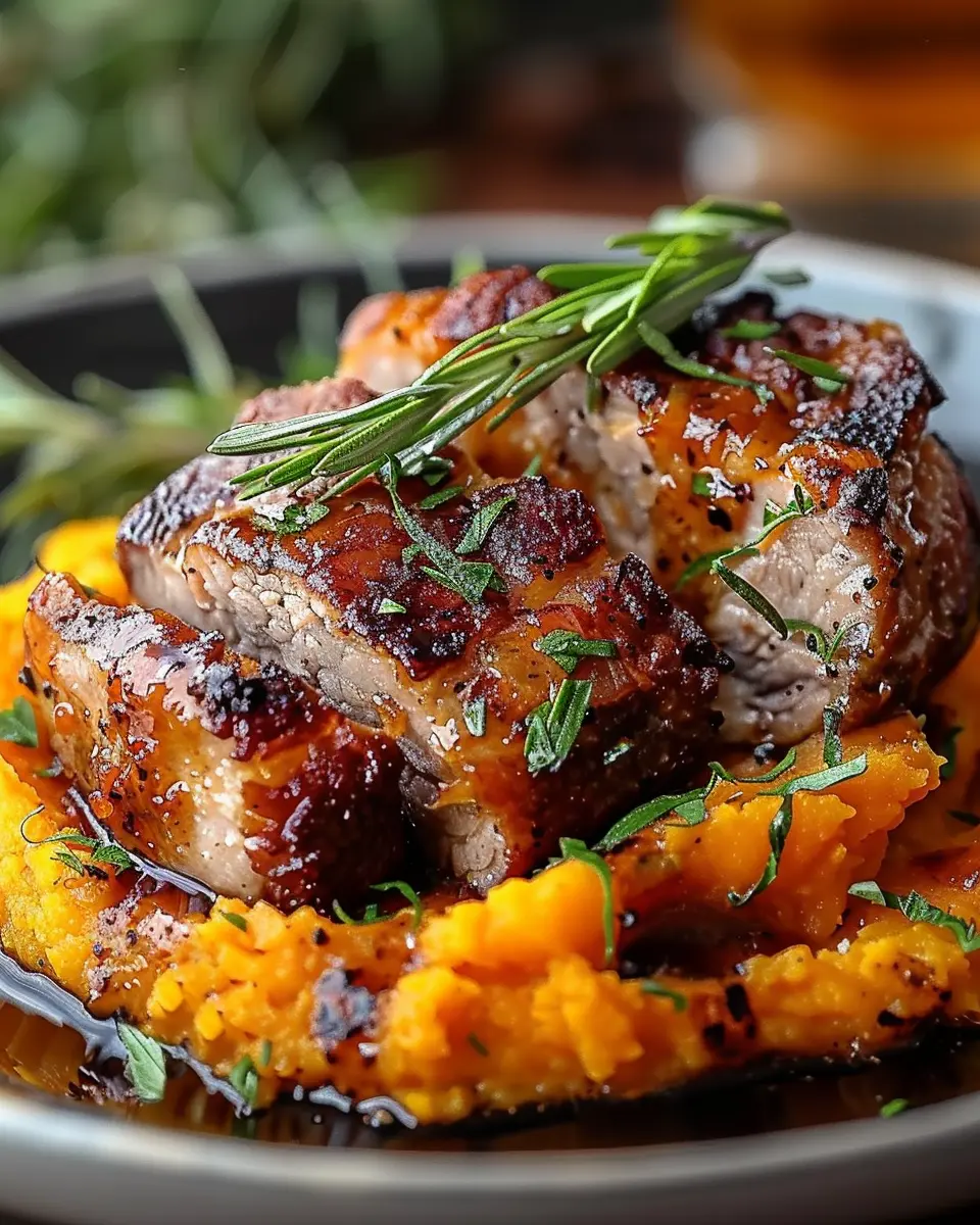 Apple Cider Pork with Mashed Sweet Potatoes: A Juicy Delight