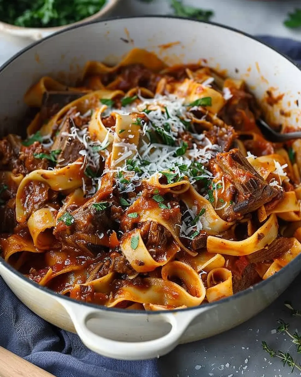 Dutch Oven Short Rib Ragu: Indulgent Comfort with Pappardelle