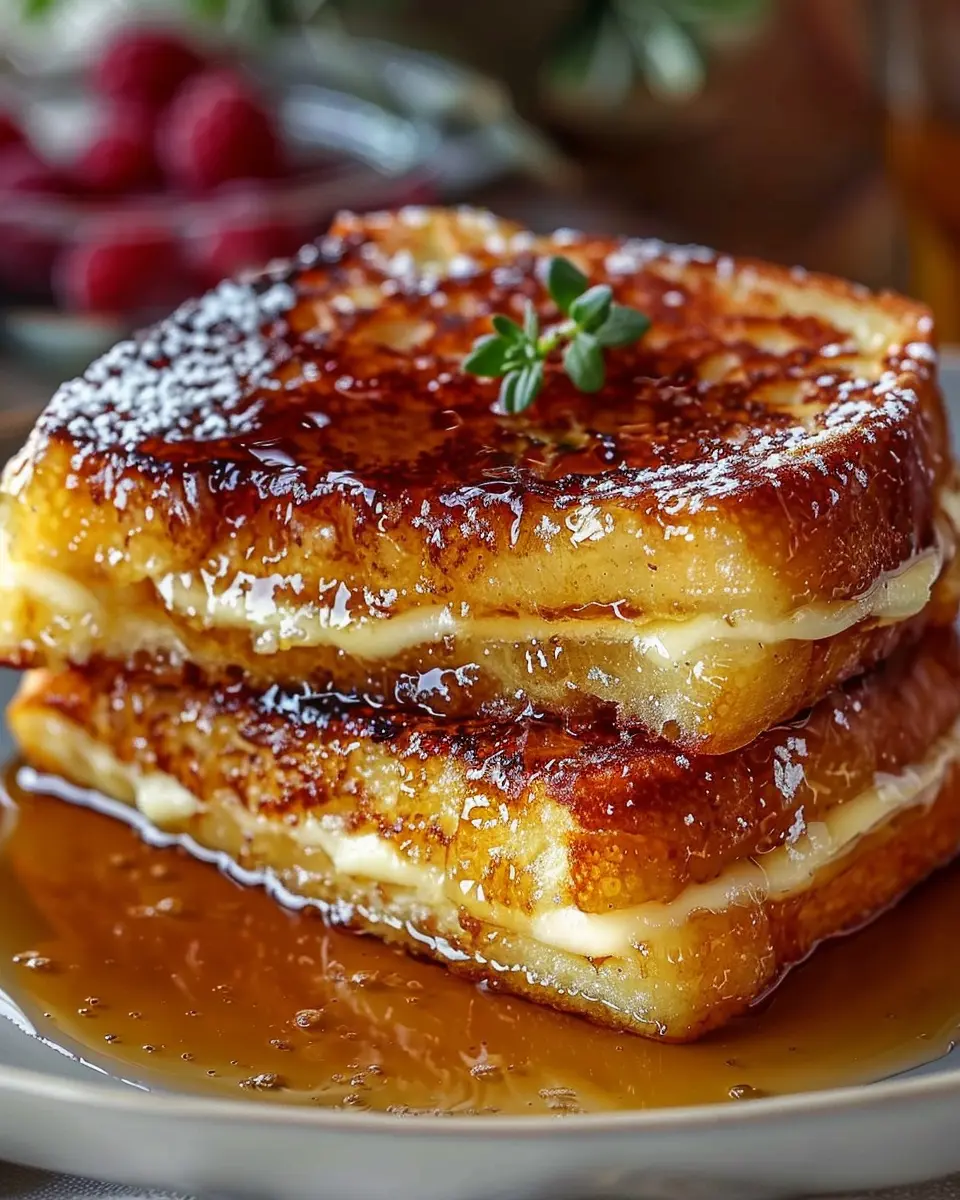 Crème Brûlée French Toast: Indulgent Morning Delight with Turkey Bacon and Chicken Ham