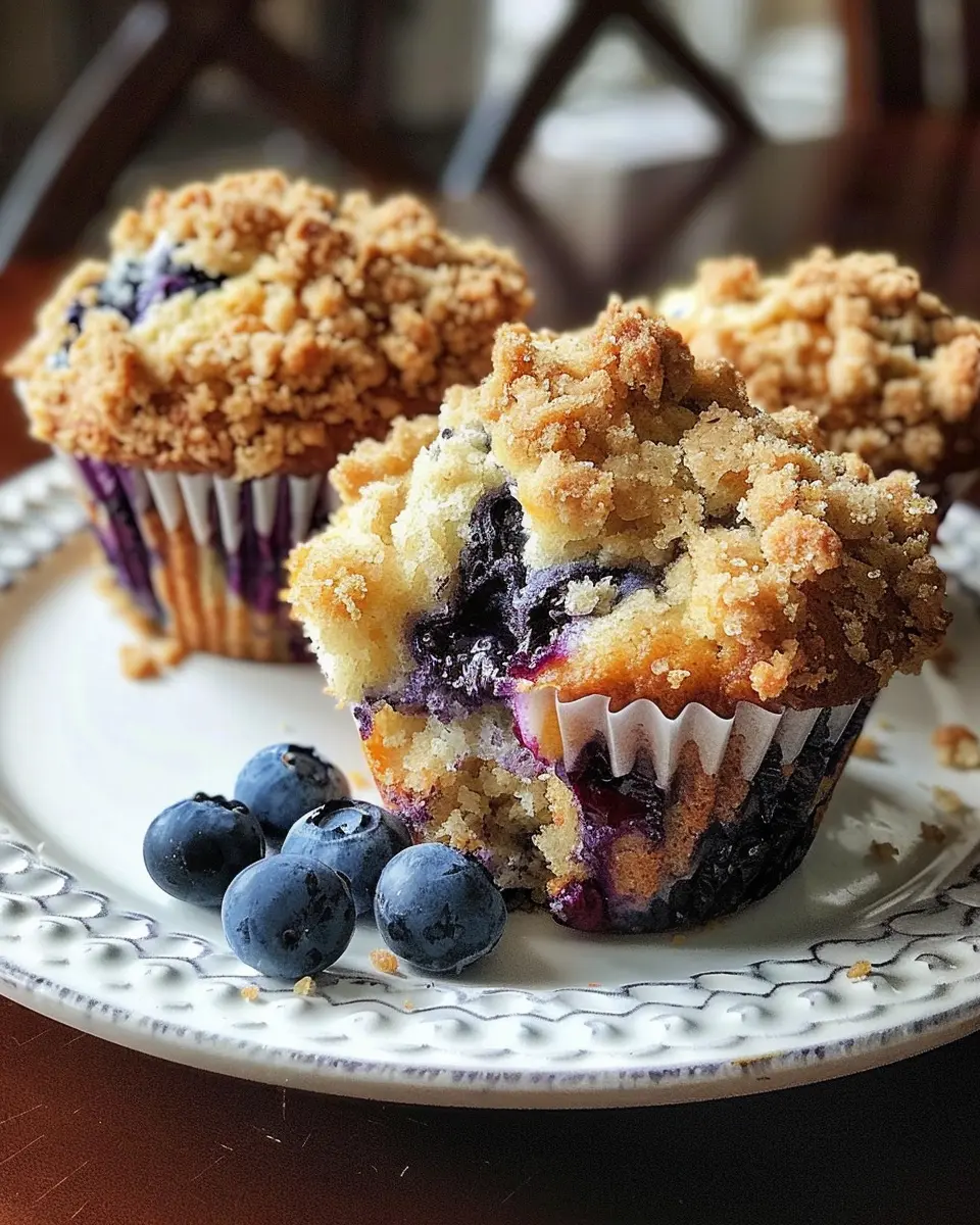 Irresistible Blueberry Muffins: Easy Recipe with Crumb Topping