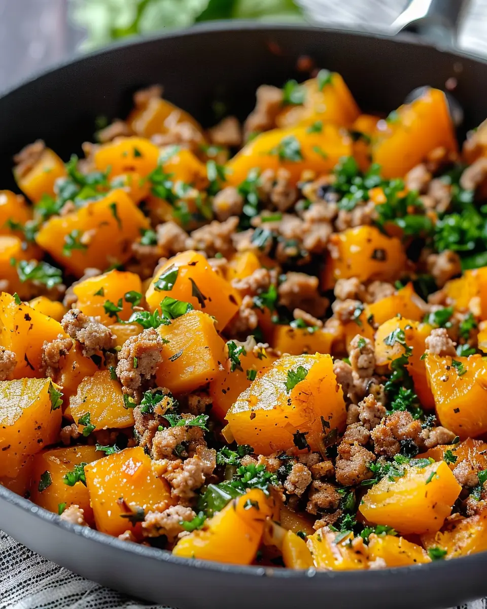 Ground Turkey Butternut Squash Skillet for Easy Weeknight Meals