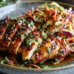 Sticky Apple Cider Chicken with Crisp Autumn Slaw