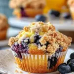 Golden Blueberry Streusel Muffins