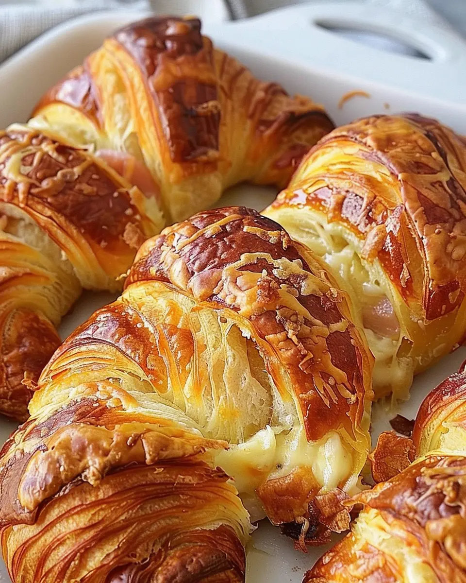 Croissant Bake Delight with Turkey Bacon and Chicken Ham