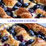Blueberry Cream Cheese Croissant Casserole