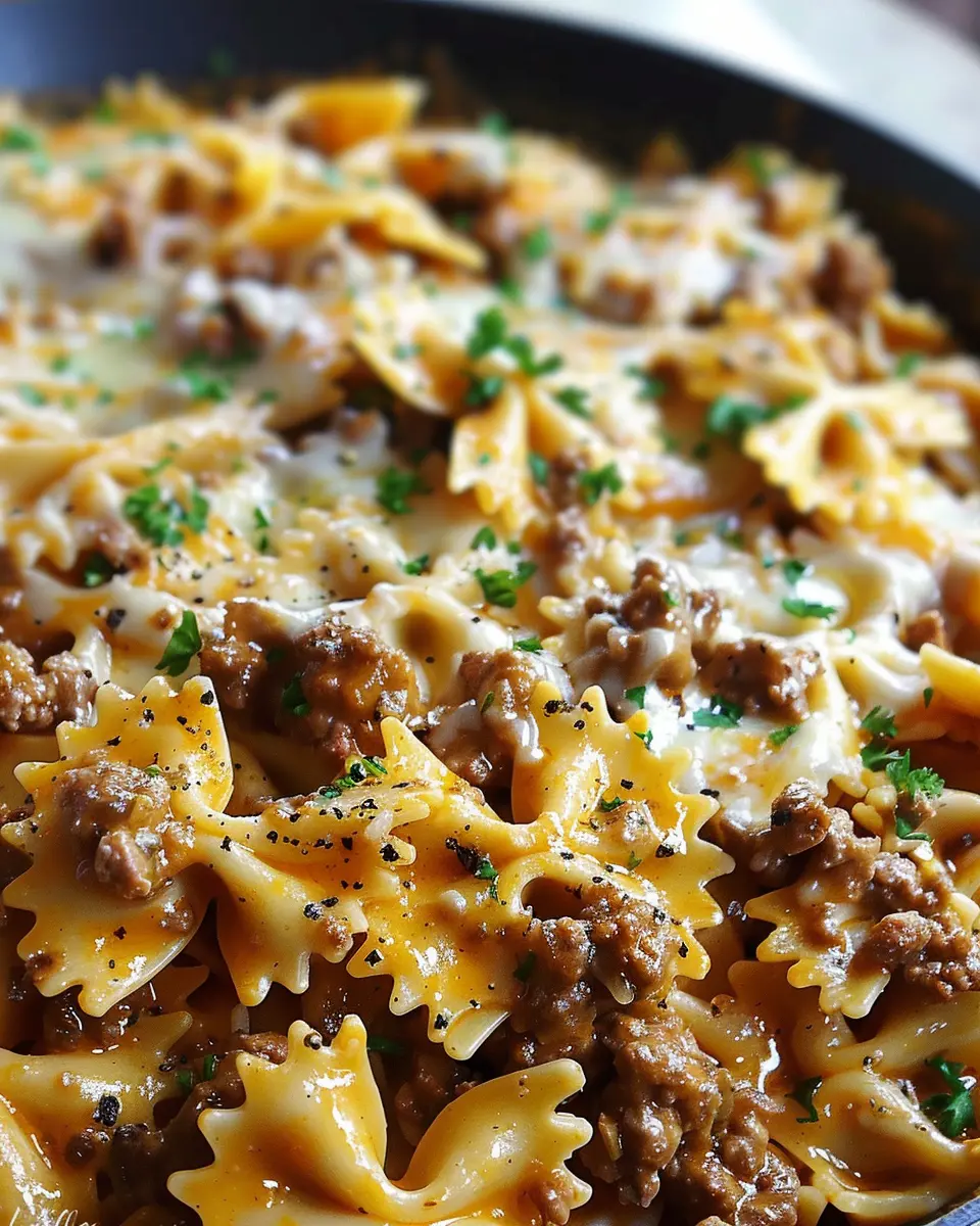 Cajun Cream Cheese Alfredo Bowties: Indulgent Spiced Beef Delight