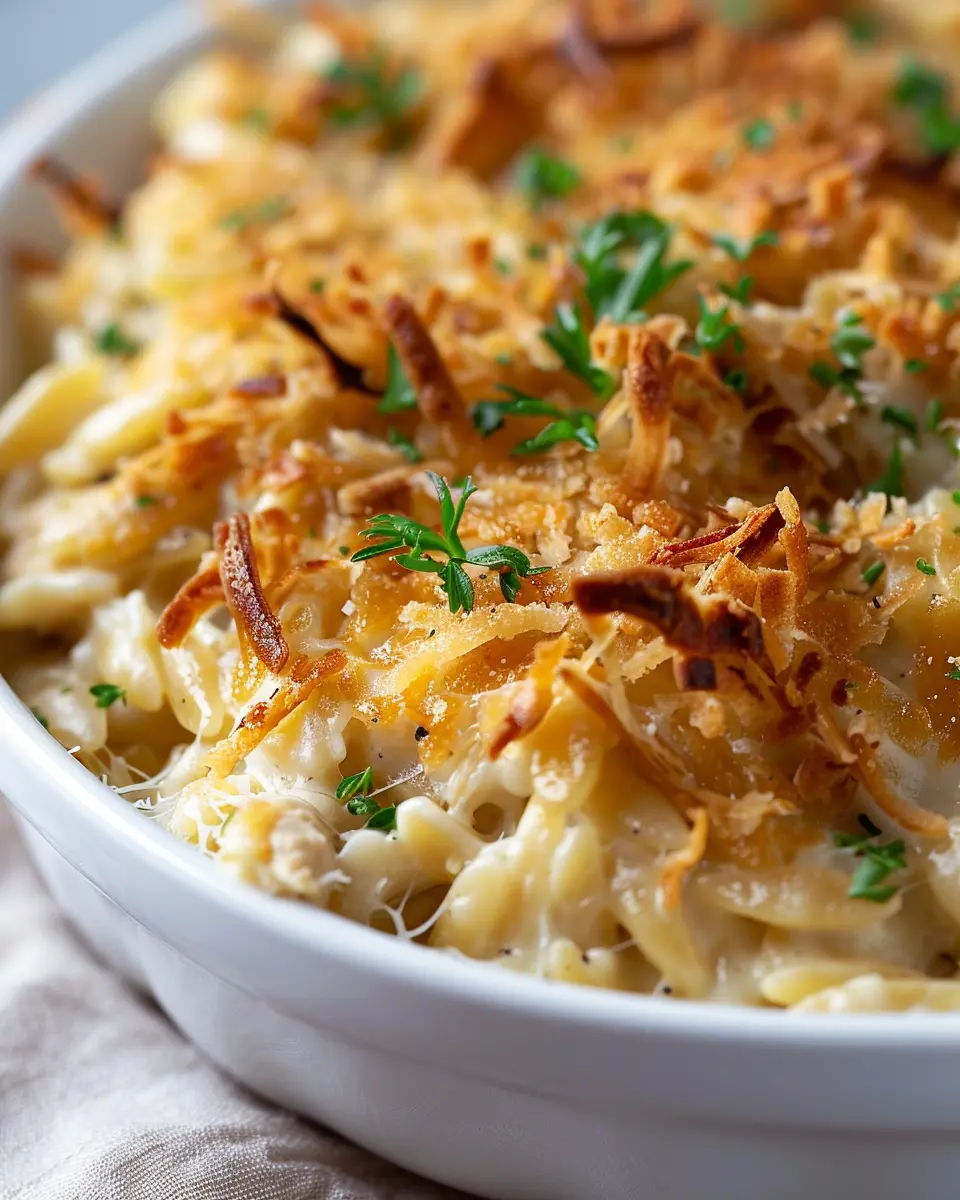 French Onion Chicken Orzo Casserole: Easy Comfort Food Delight