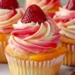 Mango Strawberry Sunset Cupcakes