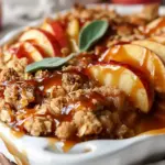 Baked Apple Crisp with Caramel Drizzle Recipe