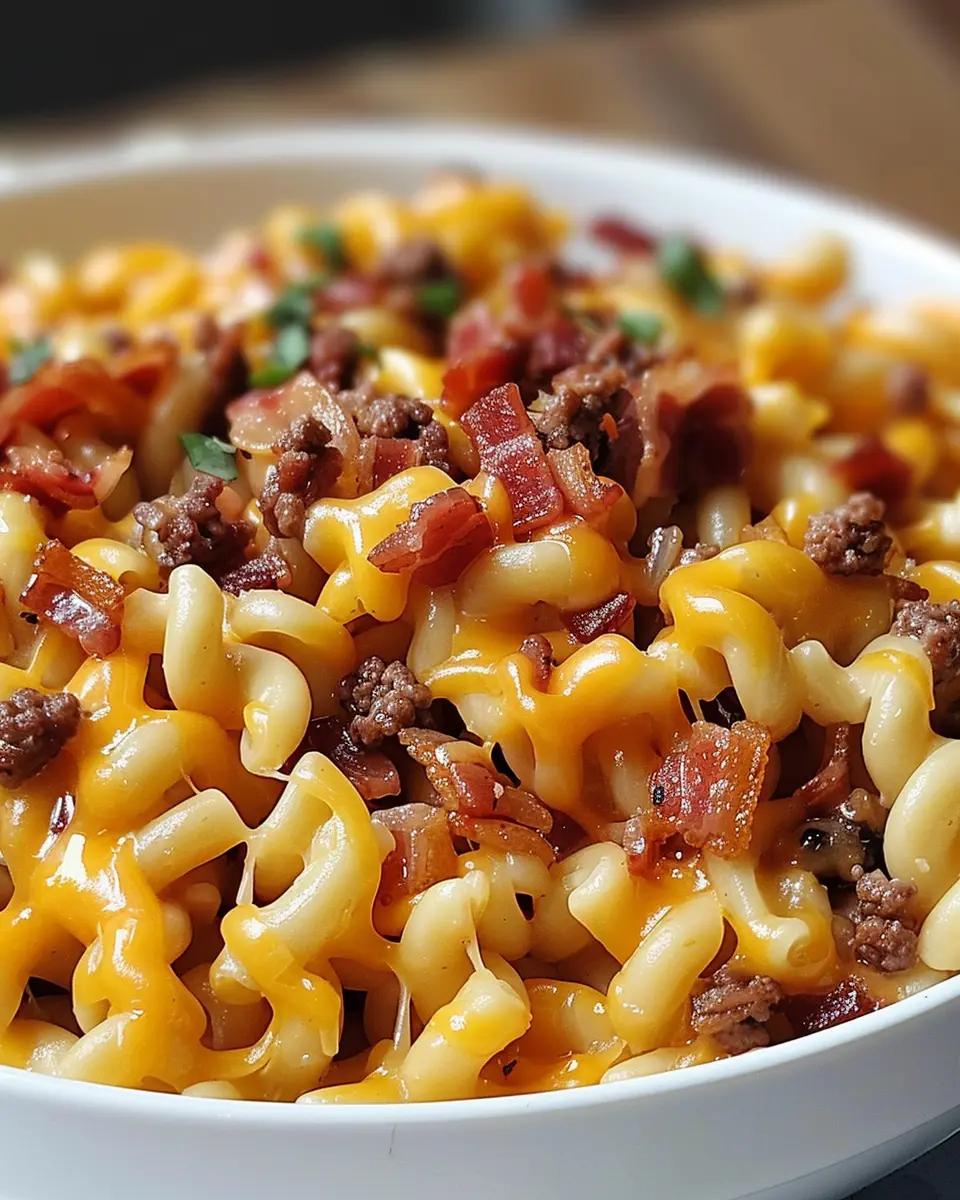 Loaded Bacon Cheeseburger Pasta with Turkey Bacon You’ll Crave