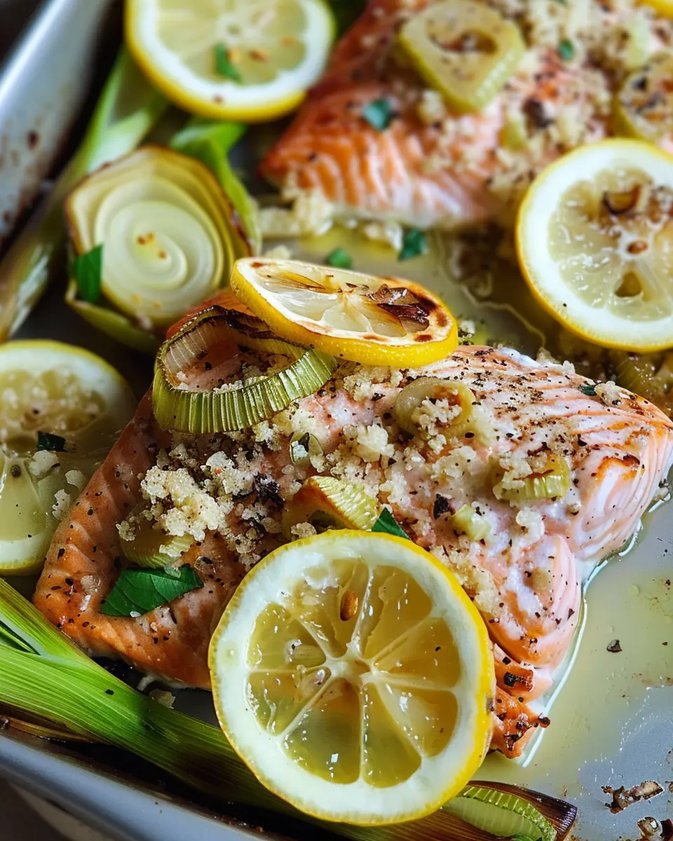 One-Pan Lemon Pepper Salmon with Leeks: Easy Weeknight Delight